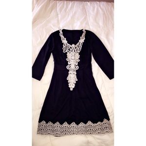Navy blue dress with lace